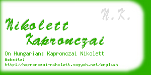 nikolett kapronczai business card